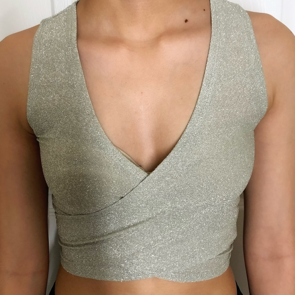 GLITTER GREEN CROP TOP